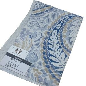Alexa Hampton Kravet Gerard Moonlight Linen Blue Cream Floral Fabric Sample‎